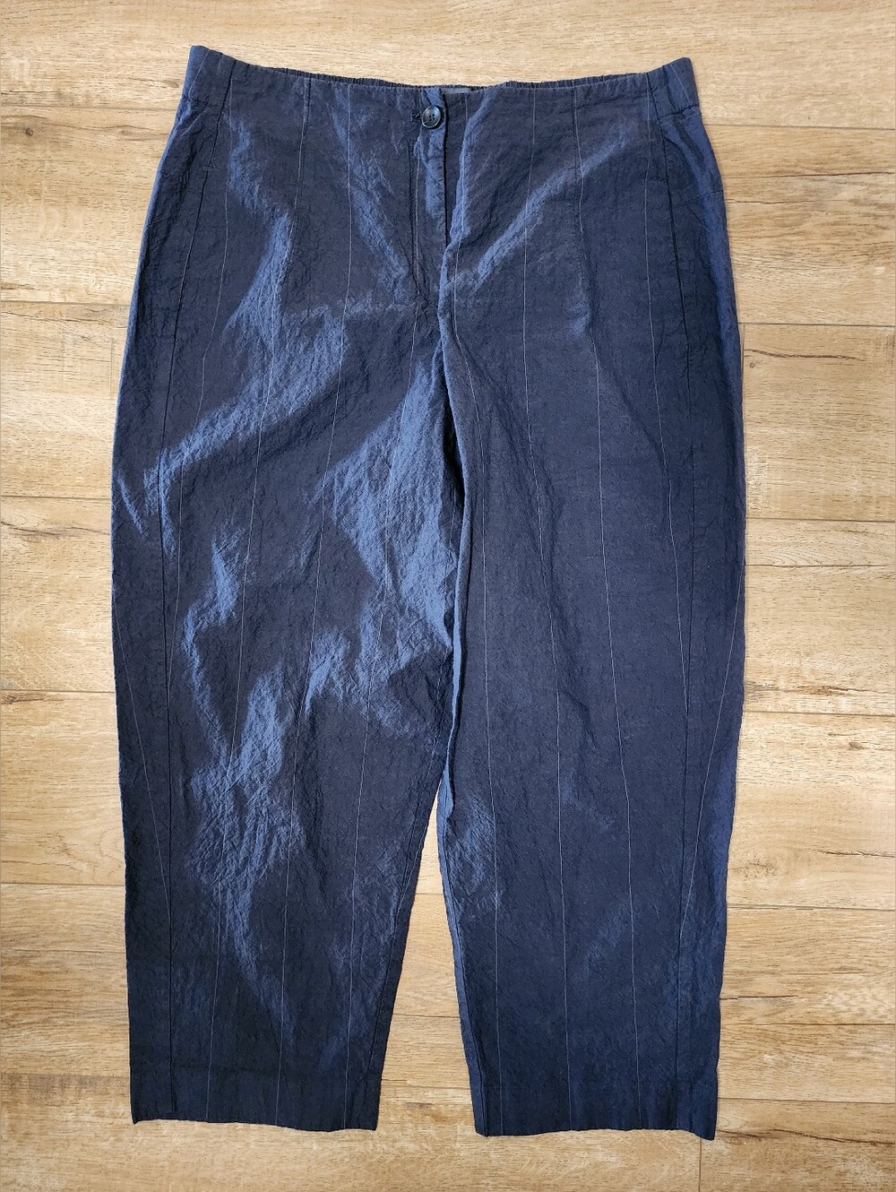 $289 OSKA 3 Barrel Wide Leg US 14 EUROPE MADE Pinstriped Cotton Baggy Pants 522 - Picture 2 of 13